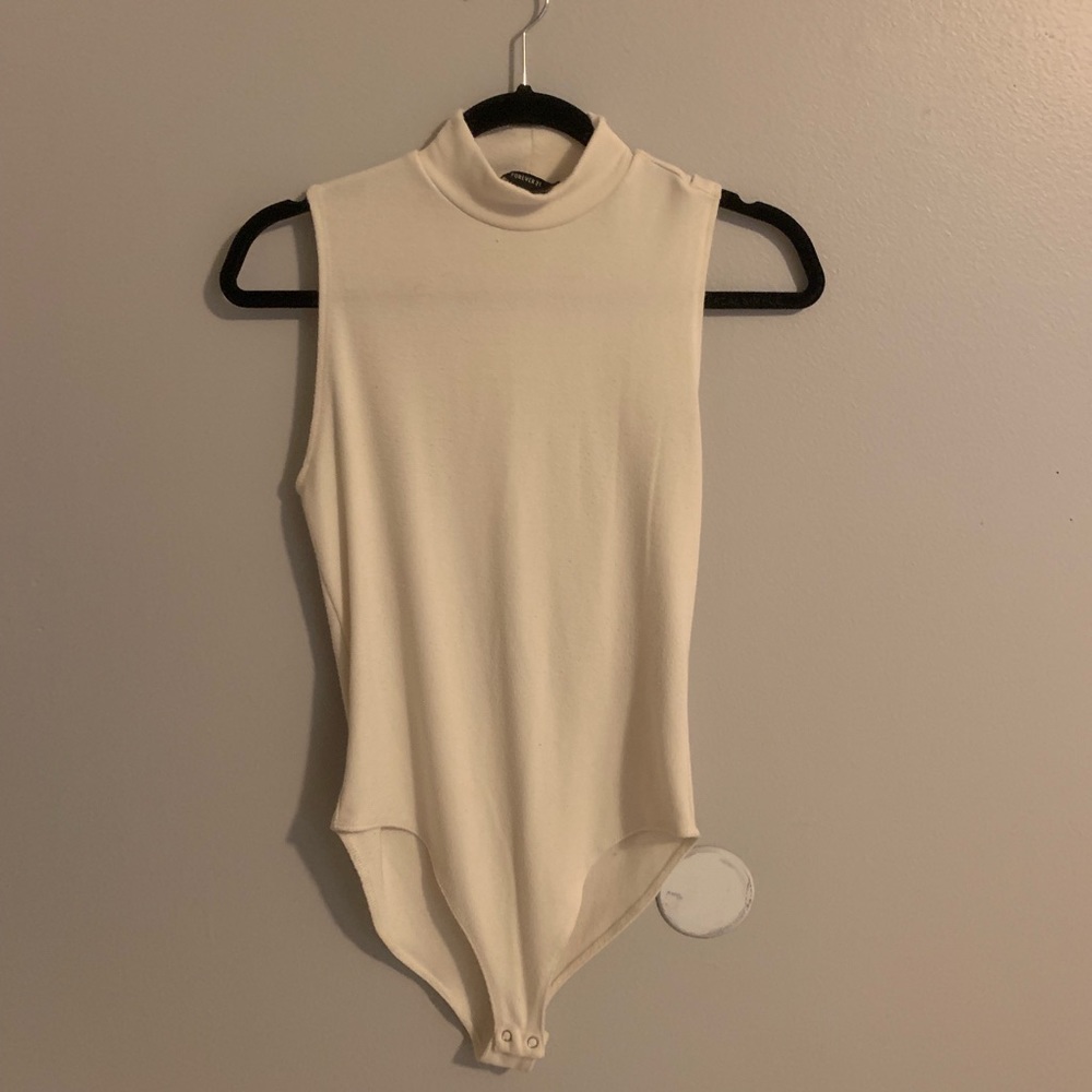 High neck cream body suit